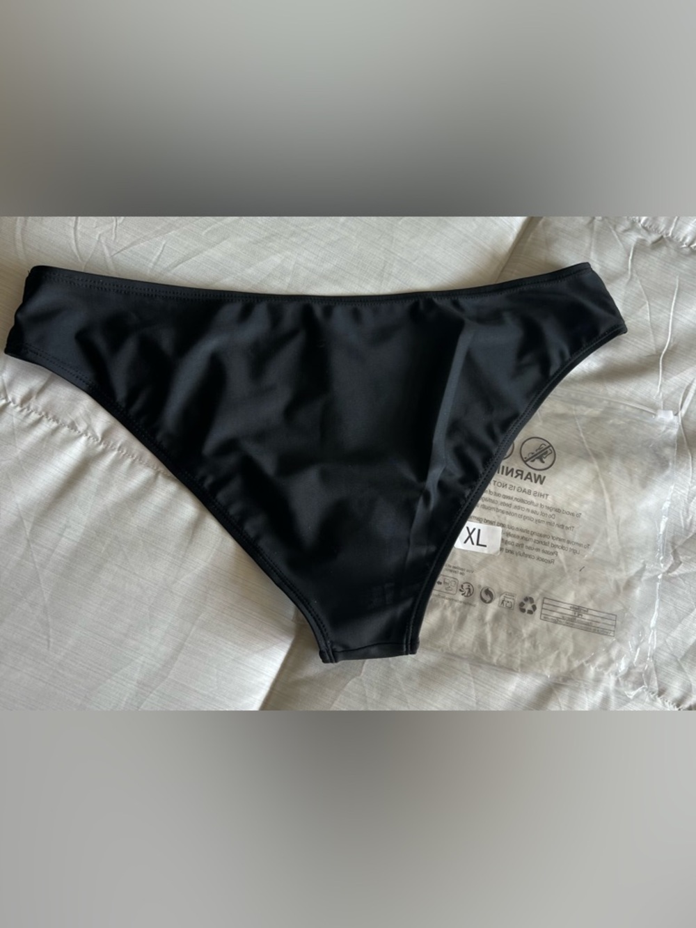 Black High-Waist Bikini Bottoms - XL